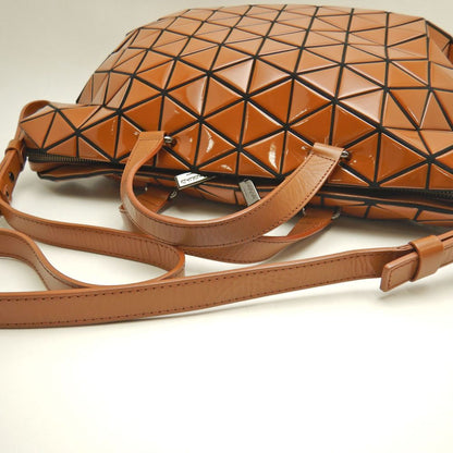 ISSEY MIYAKE イッセイミヤケ バオバオ 2WAY ハンドバッグ パテントレザー ブラウン レディース /253479【中古】