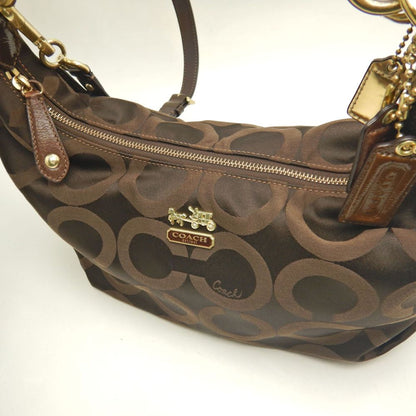 COACH コーチ マディソンオプアート 2WAY 14337 ショルダーバッグ キャンバスxレザー ダークブラウン レディース /253481【中古】