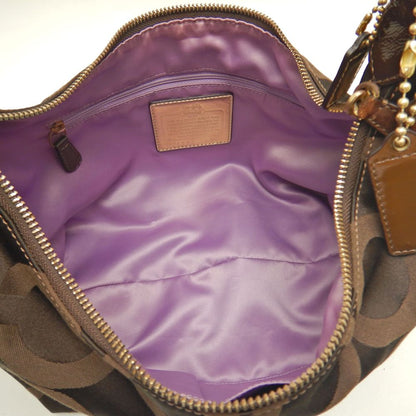 COACH コーチ マディソンオプアート 2WAY 14337 ショルダーバッグ キャンバスxレザー ダークブラウン レディース /253481【中古】