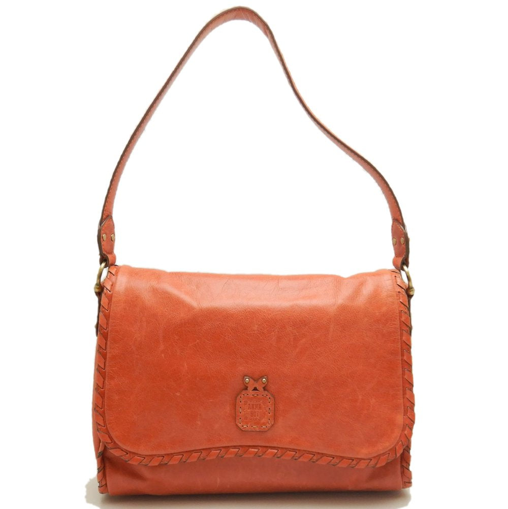 ANNA SUI アナスイ ショルダーバッグ レザー オレンジ レディース /253528【中古】