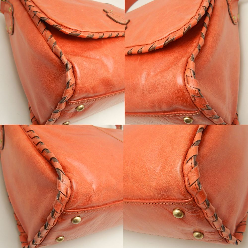 ANNA SUI アナスイ ショルダーバッグ レザー オレンジ レディース /253528【中古】