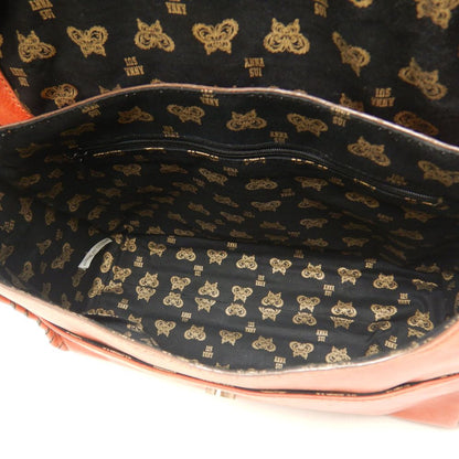 ANNA SUI アナスイ ショルダーバッグ レザー オレンジ レディース /253528【中古】