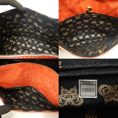 ANNA SUI アナスイ ショルダーバッグ レザー オレンジ レディース /253528【中古】