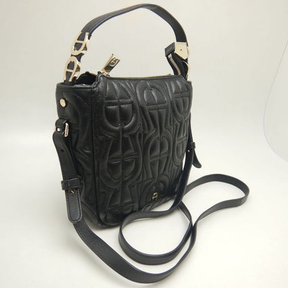 AIGNER アイグナー 2WAY ショルダーバッグ レザー ブラック レディース /253541【中古】