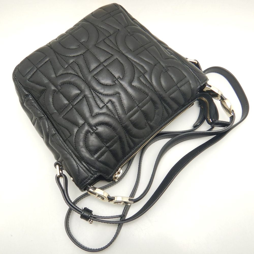 AIGNER アイグナー 2WAY ショルダーバッグ レザー ブラック レディース /253541【中古】