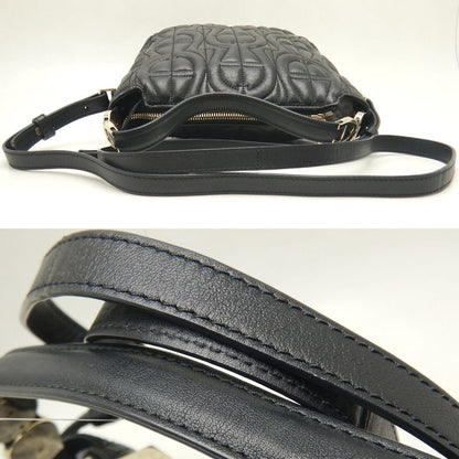 AIGNER アイグナー 2WAY ショルダーバッグ レザー ブラック レディース /253541【中古】