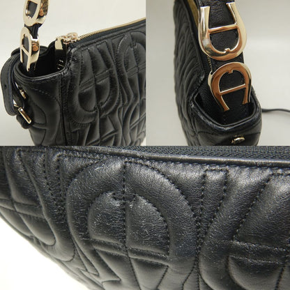 AIGNER アイグナー 2WAY ショルダーバッグ レザー ブラック レディース /253541【中古】
