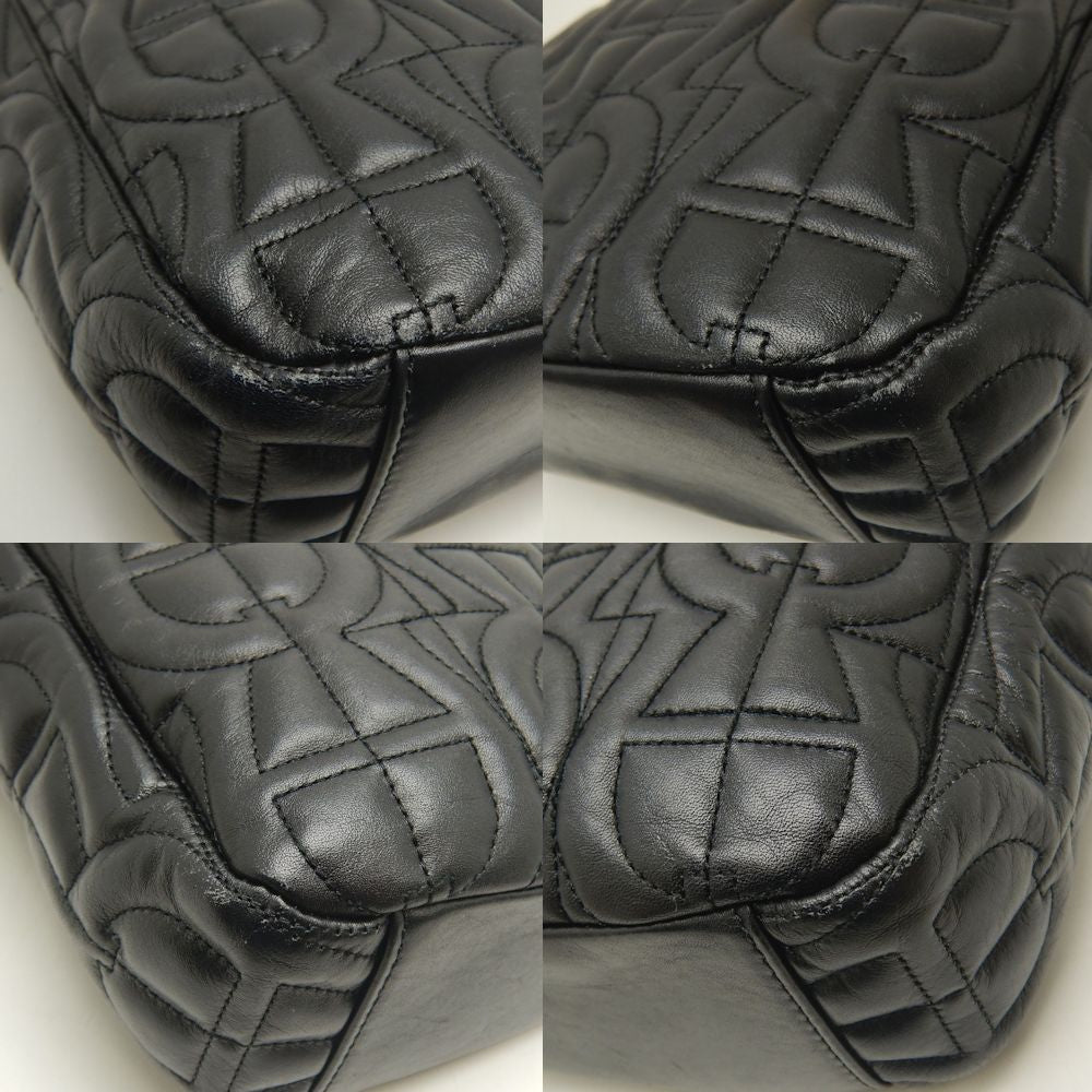 AIGNER アイグナー 2WAY ショルダーバッグ レザー ブラック レディース /253541【中古】