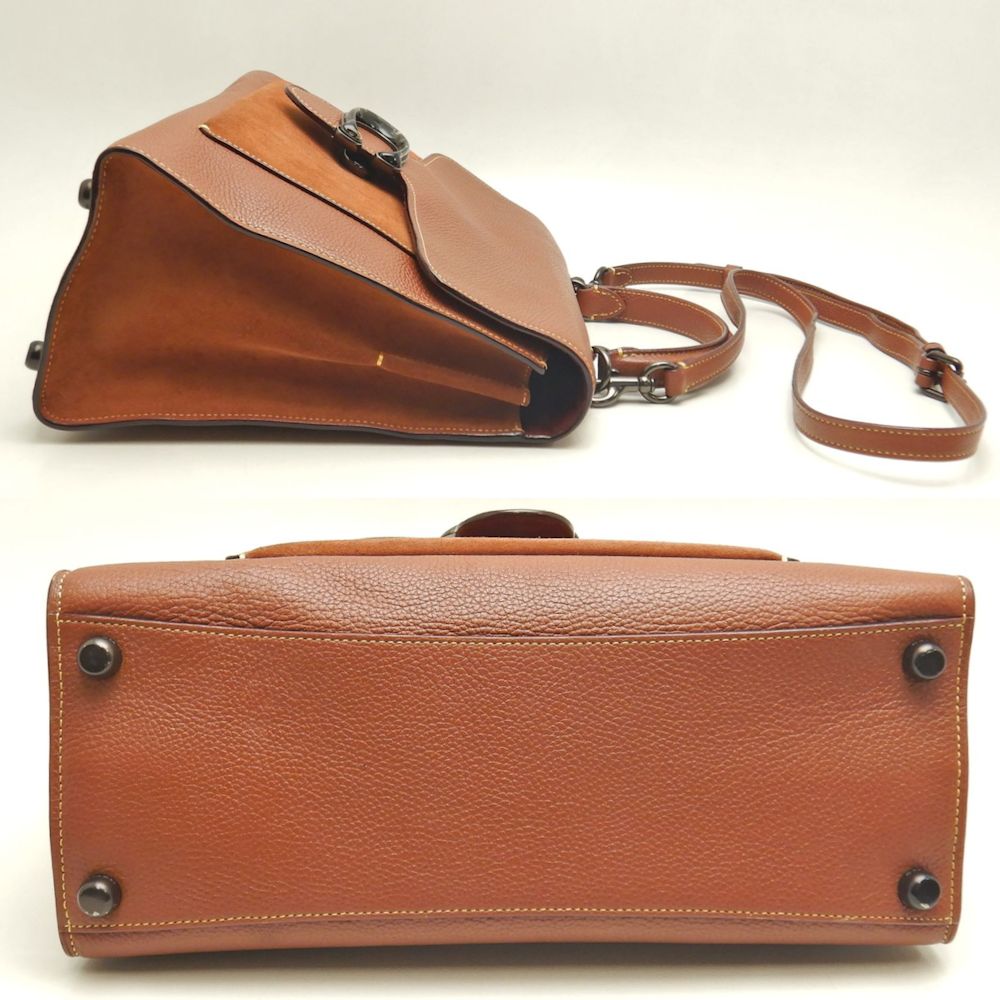 COACH コーチ タビートップハンドルバッグ 79354 ハンドバッグ レザーxスエード ブラウン アウトレット レディース /253583【中古】