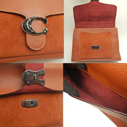 COACH コーチ タビートップハンドルバッグ 79354 ハンドバッグ レザーxスエード ブラウン アウトレット レディース /253583【中古】