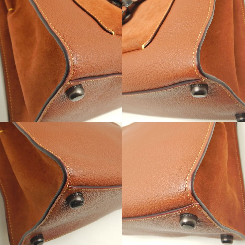 COACH コーチ タビートップハンドルバッグ 79354 ハンドバッグ レザーxスエード ブラウン アウトレット レディース /253583【中古】