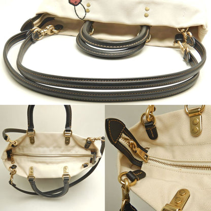 COACH コーチ トロンプルイユ プリント C6174 トートバッグ キャンバスxレザー アイボリー マルチ レディース /253585【中古】