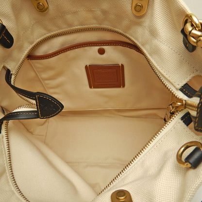 COACH コーチ トロンプルイユ プリント C6174 トートバッグ キャンバスxレザー アイボリー マルチ レディース /253585【中古】