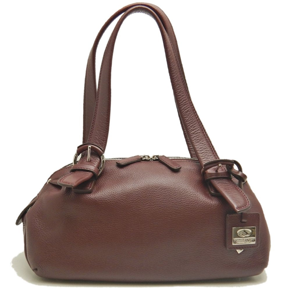 PELLE BORSA ペレボルサ ミニボストンバッグ レザー ボルドー レディース /253592【中古】