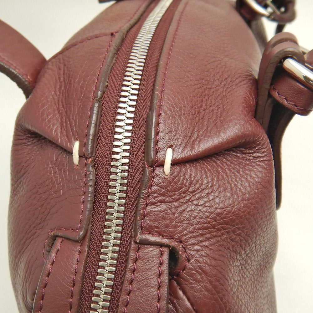 PELLE BORSA ペレボルサ ミニボストンバッグ レザー ボルドー レディース /253592【中古】