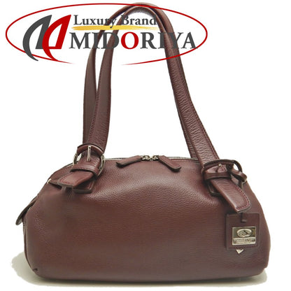 PELLE BORSA ペレボルサ ミニボストンバッグ レザー ボルドー レディース /253592【中古】