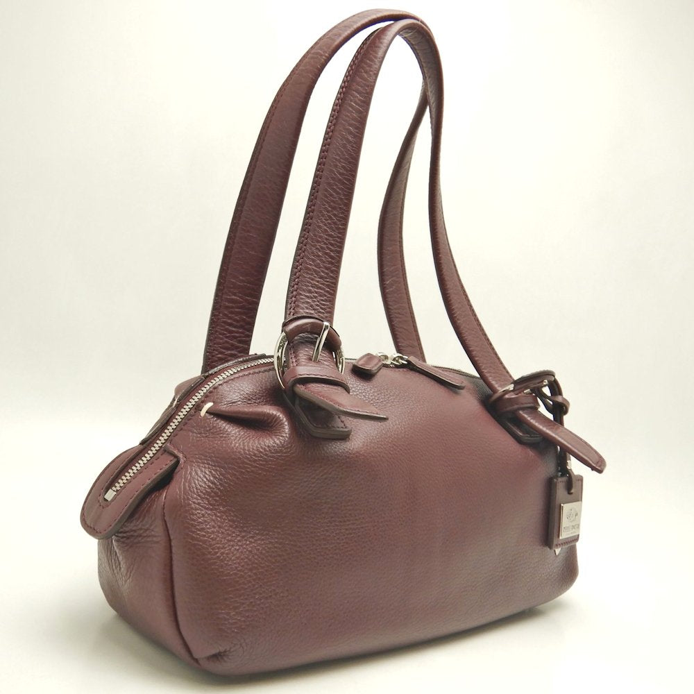 PELLE BORSA ペレボルサ ミニボストンバッグ レザー ボルドー レディース /253592【中古】