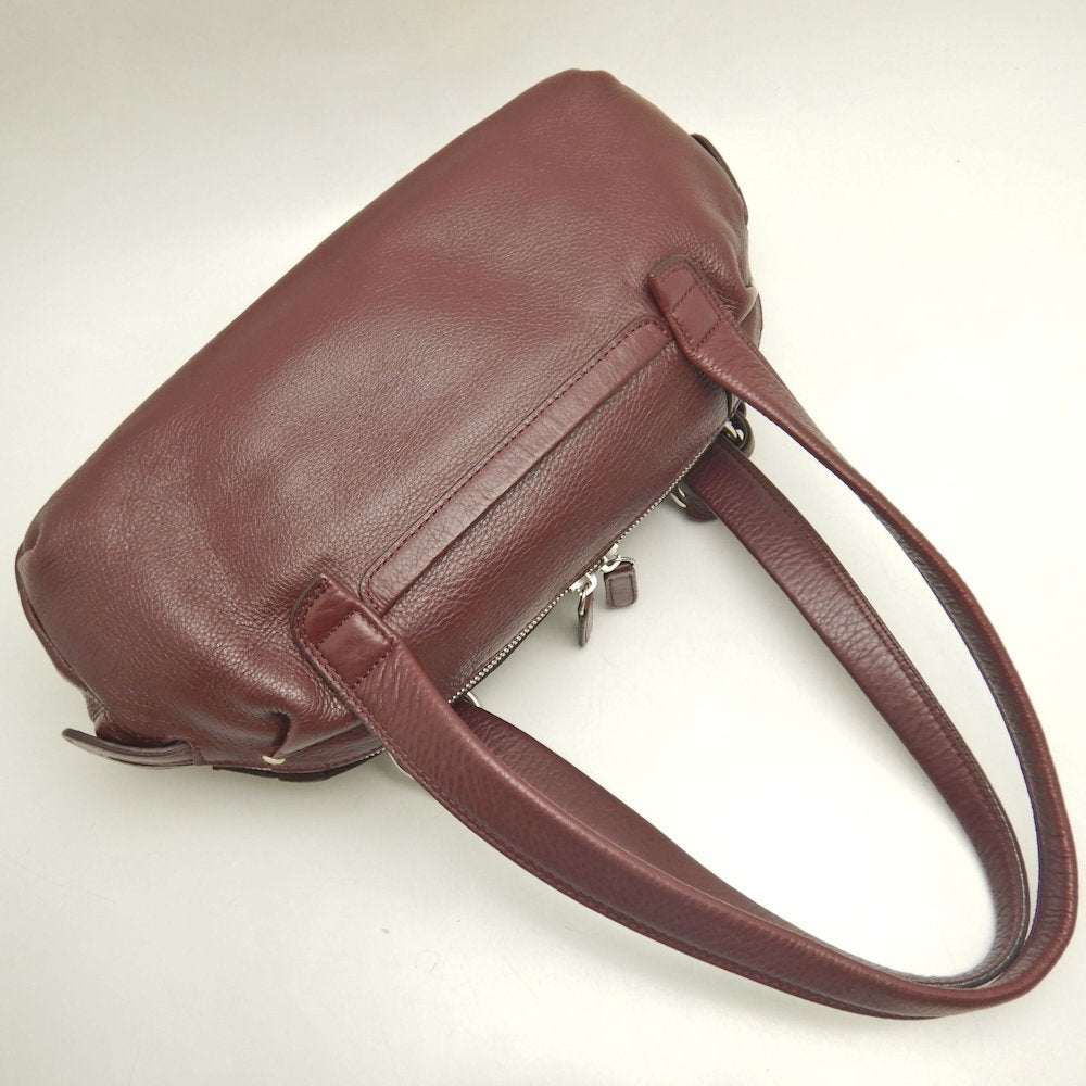 PELLE BORSA ペレボルサ ミニボストンバッグ レザー ボルドー レディース /253592【中古】