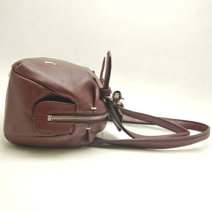 PELLE BORSA ペレボルサ ミニボストンバッグ レザー ボルドー レディース /253592【中古】
