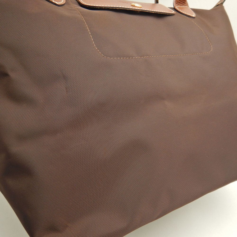 Longchamp ロンシャン ル プリアージュ トートバッグ ナイロンxレザー ブラウン レディース /253603【中古】