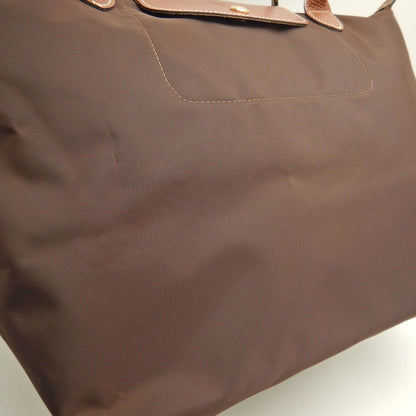Longchamp ロンシャン ル プリアージュ トートバッグ ナイロンxレザー ブラウン レディース /253603【中古】