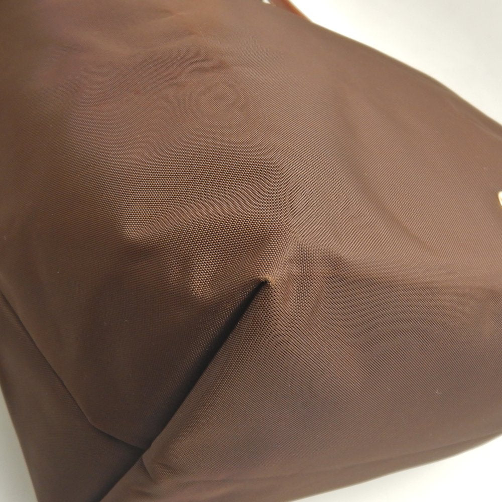 Longchamp ロンシャン ル プリアージュ トートバッグ ナイロンxレザー ブラウン レディース /253603【中古】