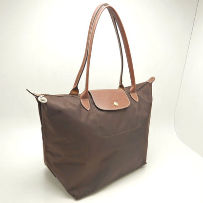 Longchamp ロンシャン ル プリアージュ トートバッグ ナイロンxレザー ブラウン レディース /253603【中古】