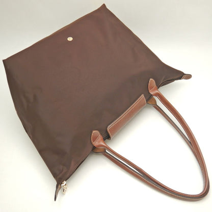 Longchamp ロンシャン ル プリアージュ トートバッグ ナイロンxレザー ブラウン レディース /253603【中古】