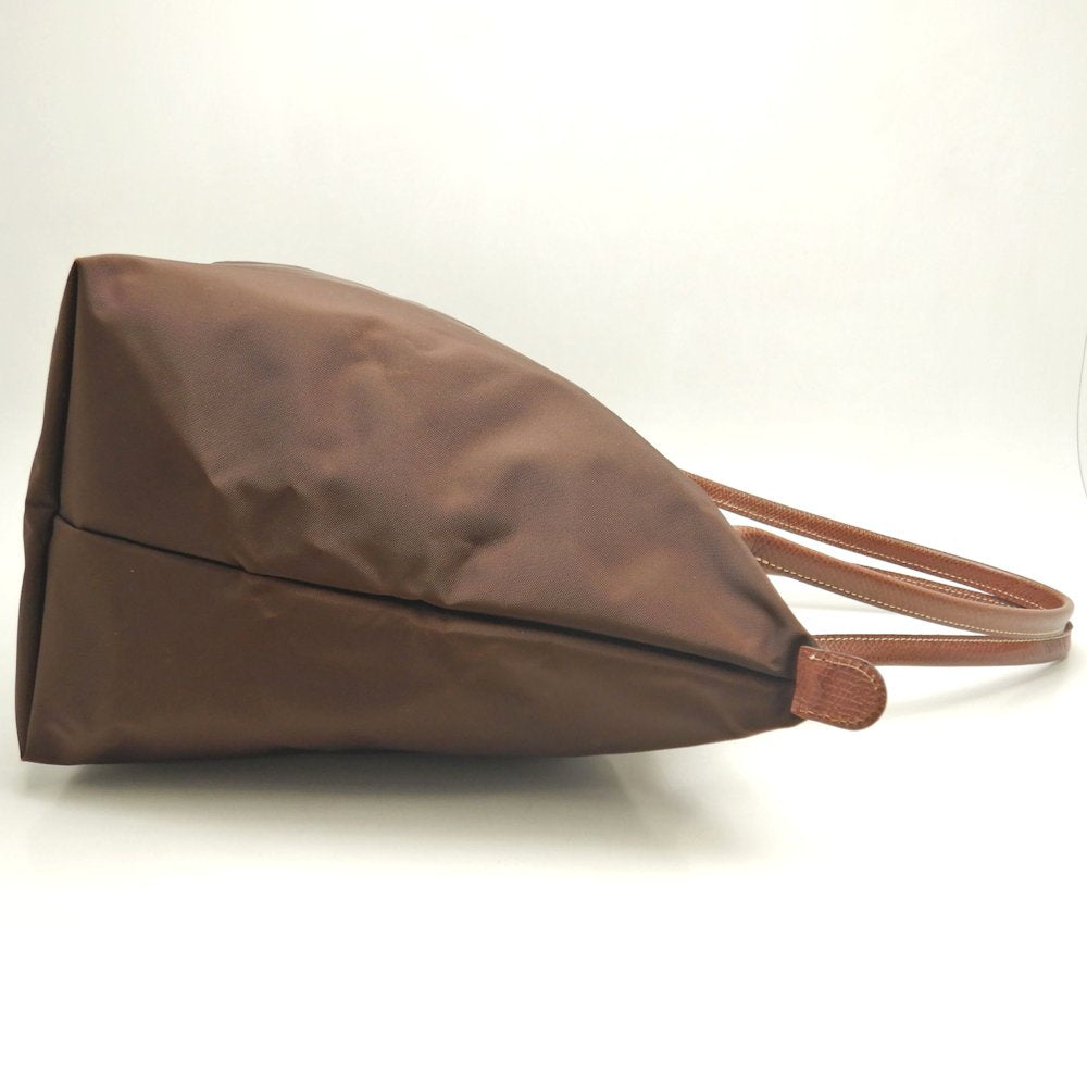 Longchamp ロンシャン ル プリアージュ トートバッグ ナイロンxレザー ブラウン レディース /253603【中古】