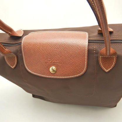 Longchamp ロンシャン ル プリアージュ トートバッグ ナイロンxレザー ブラウン レディース /253603【中古】
