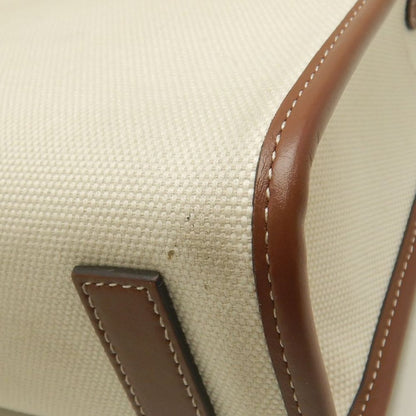 BURBERRY バーバリー ミニフレヤトート 8044141 トートバッグ キャンバスxレザー ナチュラル ブラウン レディース /253611【中古】