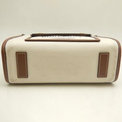 BURBERRY バーバリー ミニフレヤトート 8044141 トートバッグ キャンバスxレザー ナチュラル ブラウン レディース /253611【中古】