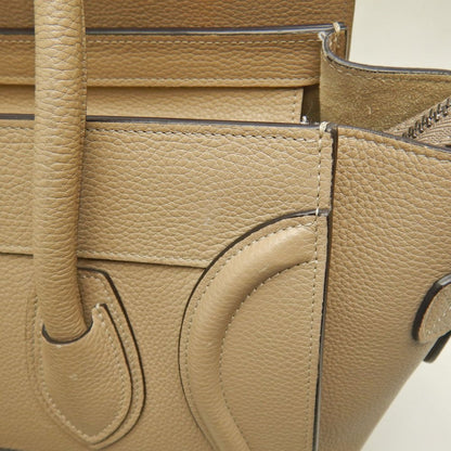CELINE セリーヌ ラゲージ マイクロショッパー F-AT-1145//F-CU-1165 ハンドバッグ カーフ ベージュ レディース /253614【中古】