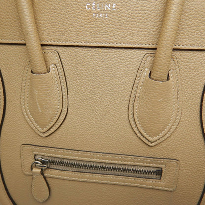 CELINE セリーヌ ラゲージ マイクロショッパー F-AT-1145//F-CU-1165 ハンドバッグ カーフ ベージュ レディース /253614【中古】