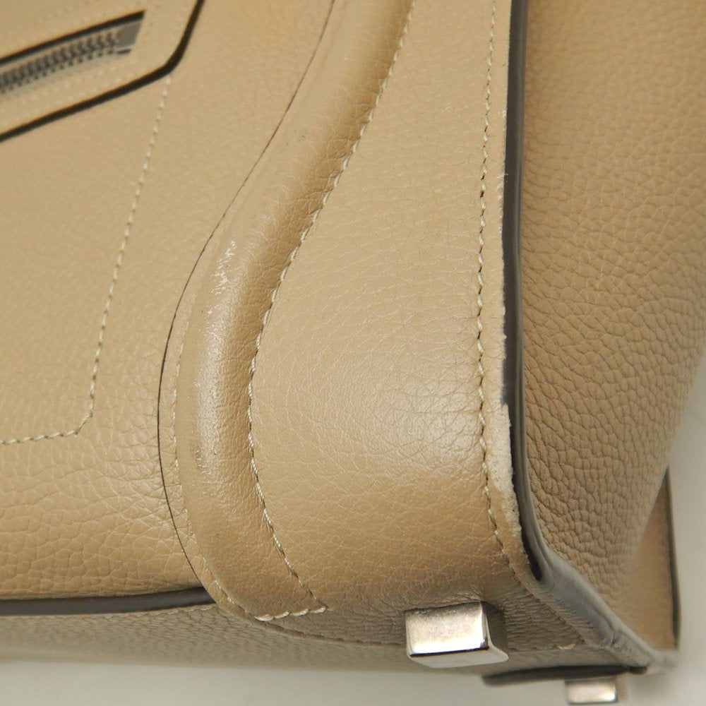 CELINE セリーヌ ラゲージ マイクロショッパー F-AT-1145//F-CU-1165 ハンドバッグ カーフ ベージュ レディース /253614【中古】