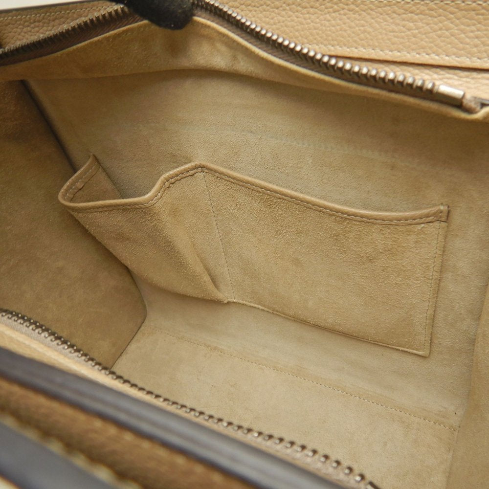 CELINE セリーヌ ラゲージ マイクロショッパー F-AT-1145//F-CU-1165 ハンドバッグ カーフ ベージュ レディース /253614【中古】