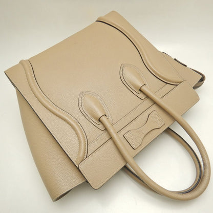 CELINE セリーヌ ラゲージ マイクロショッパー F-AT-1145//F-CU-1165 ハンドバッグ カーフ ベージュ レディース /253614【中古】
