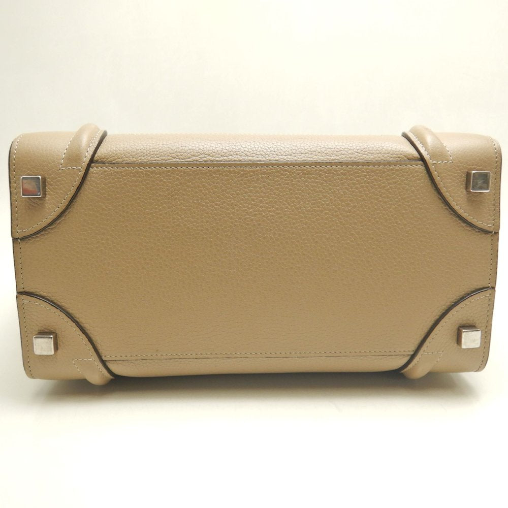 CELINE セリーヌ ラゲージ マイクロショッパー F-AT-1145//F-CU-1165 ハンドバッグ カーフ ベージュ レディース /253614【中古】