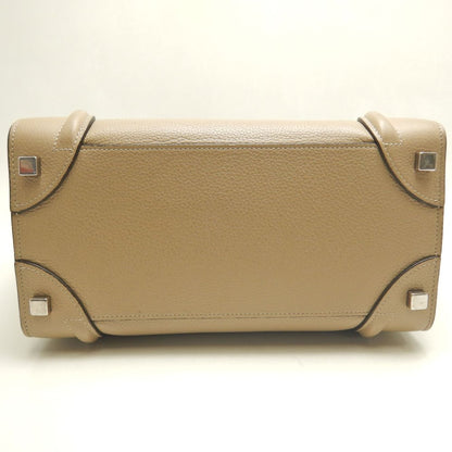 CELINE セリーヌ ラゲージ マイクロショッパー F-AT-1145//F-CU-1165 ハンドバッグ カーフ ベージュ レディース /253614【中古】