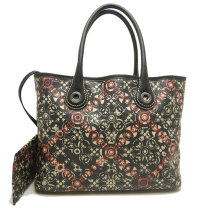 CHANEL シャネル ココトラベル A36181 トートバッグ PVCコーティングキャンバスxレザー ブラック レッド レディース /253616【中古】