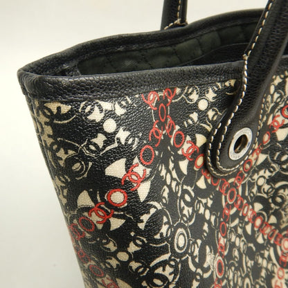 CHANEL シャネル ココトラベル A36181 トートバッグ PVCコーティングキャンバスxレザー ブラック レッド レディース /253616【中古】