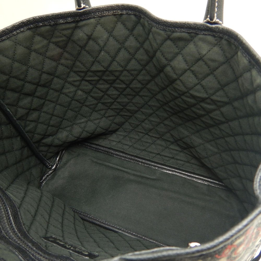 CHANEL シャネル ココトラベル A36181 トートバッグ PVCコーティングキャンバスxレザー ブラック レッド レディース /253616【中古】