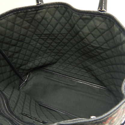 CHANEL シャネル ココトラベル A36181 トートバッグ PVCコーティングキャンバスxレザー ブラック レッド レディース /253616【中古】