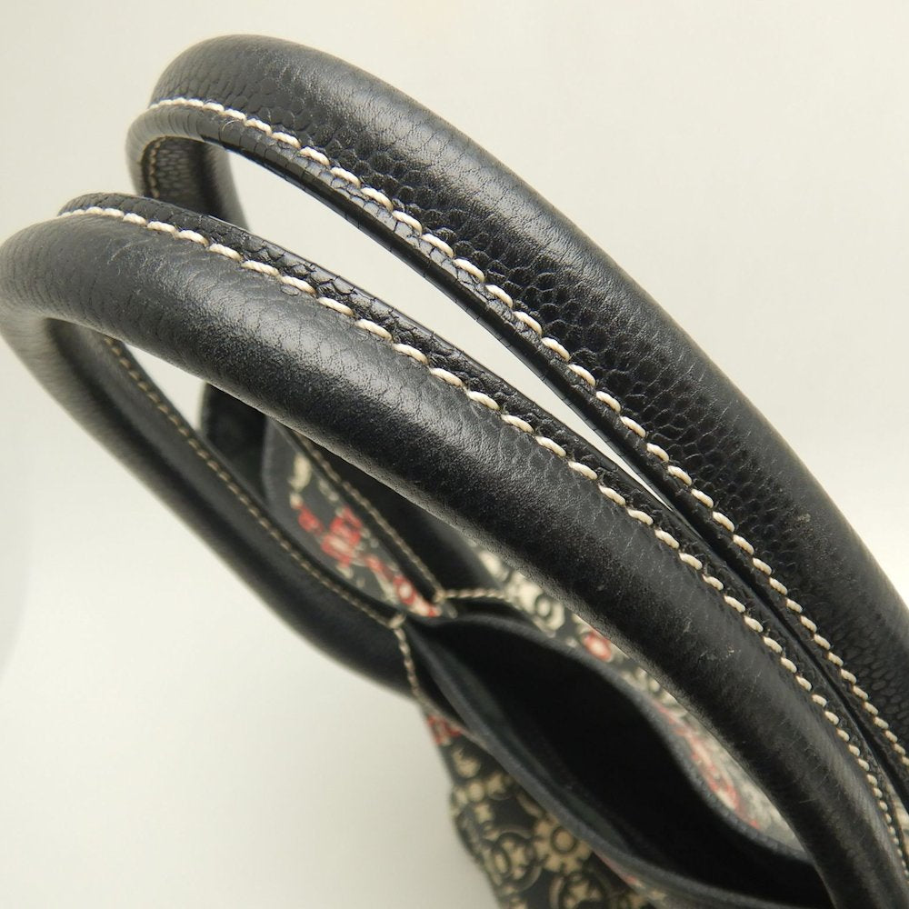 CHANEL シャネル ココトラベル A36181 トートバッグ PVCコーティングキャンバスxレザー ブラック レッド レディース /253616【中古】