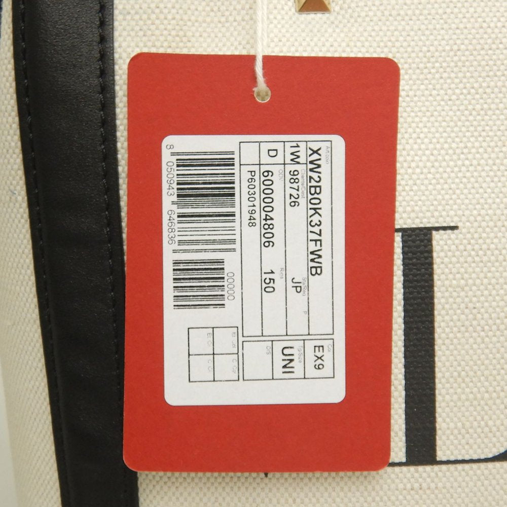 Valentino Garavani ヴァレンティノ ガラヴァーニ 2WAYトートバッグ VITNロゴ XW2B0K 37FWB キャンバスxレザー ホワイト ブラック レディース /253646【中古】