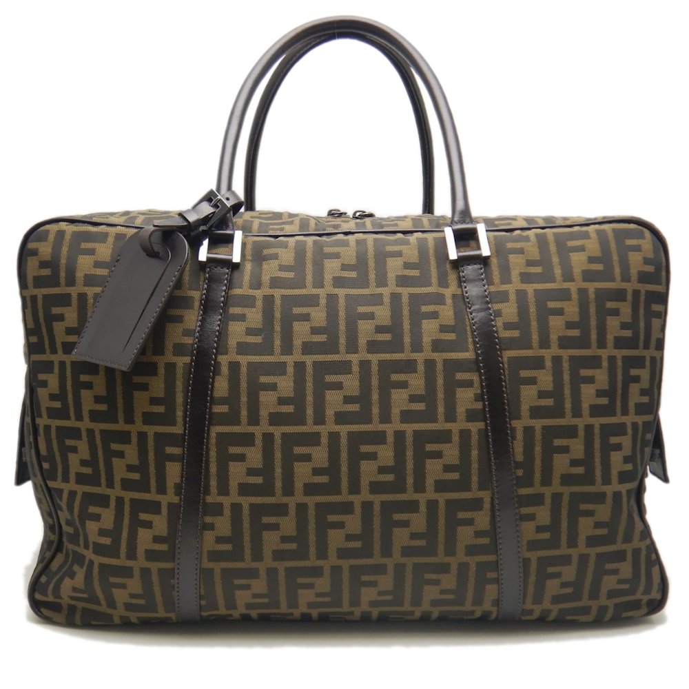 FENDI フェンディ ズッカ 2415-7VS002-019 ボストンバッグ キャンバスxレザー ブラウン レディース /253661【中古】