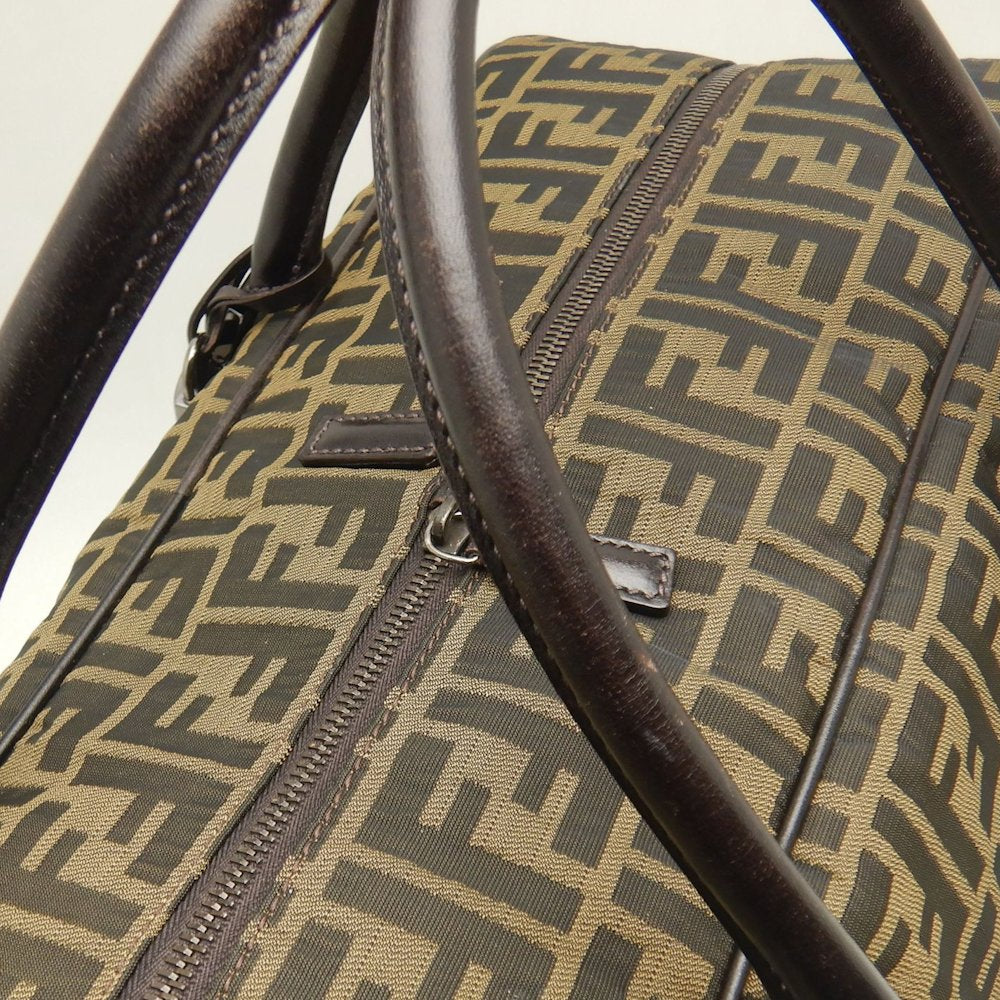 FENDI フェンディ ズッカ 2415-7VS002-019 ボストンバッグ キャンバスxレザー ブラウン レディース /253661【中古】