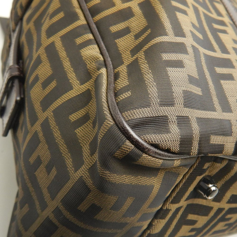 FENDI フェンディ ズッカ 2415-7VS002-019 ボストンバッグ キャンバスxレザー ブラウン レディース /253661【中古】
