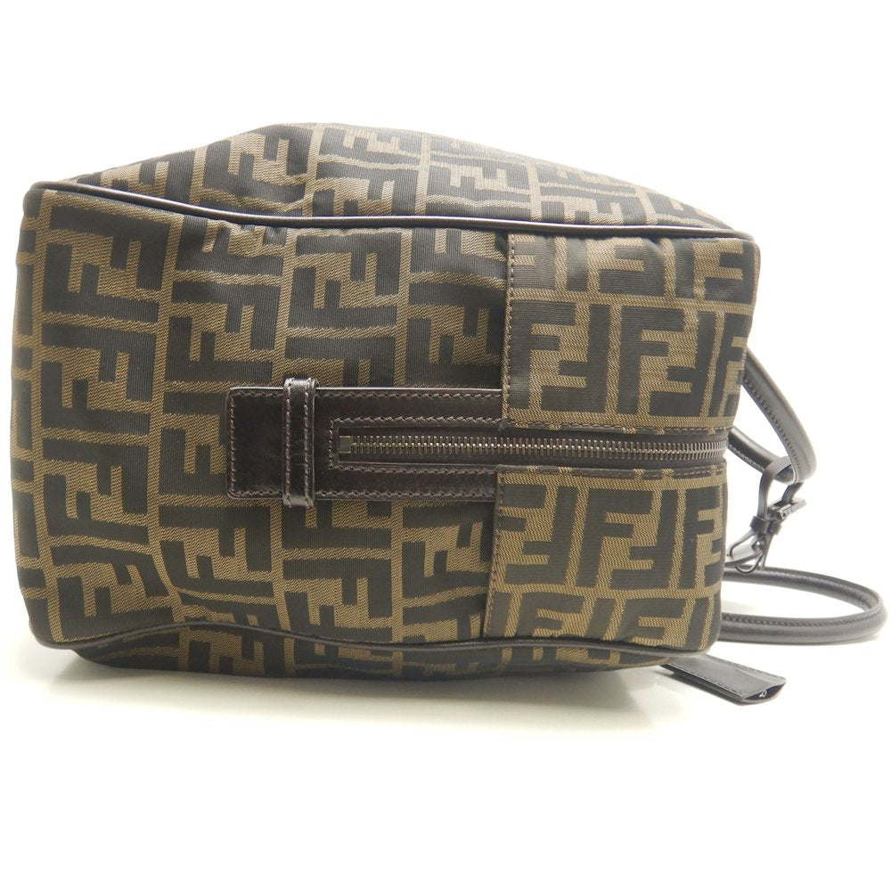 FENDI フェンディ ズッカ 2415-7VS002-019 ボストンバッグ キャンバスxレザー ブラウン レディース /253661【中古】