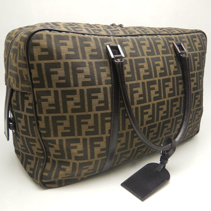 FENDI フェンディ ズッカ 2415-7VS002-019 ボストンバッグ キャンバスxレザー ブラウン レディース /253661【中古】